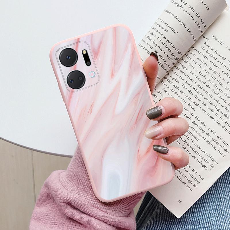 Case For Honor X7a Back Cover Protective Silicone Funda Fashion Marble Stone Texture Coque For HonorX7a 6.75 X8b X7b X7c X7d X8c