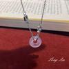 Purple Chalcedony Donut Necklace Light Luxury Premium Pendant High Ice Violet Double Ring National Style Necklace