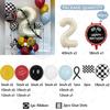49pcs Racing Themed Balloon Column 40inch Milk White Tire Foil Balloon Boy Birthday Party Decorations Baby Shower Toy Gifts