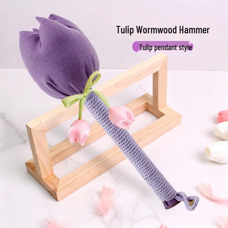 Brocade Tulip Mugwort Health Hammer: Exquisite Meridian Massage Hammer, Perfect Gift for Girls.