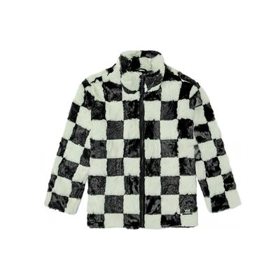 Jacke mit Stehkragen und Schachbrettmuster für Damen, Oberbekleidung, Schwarz/Weiß, VN0A5LJ5705