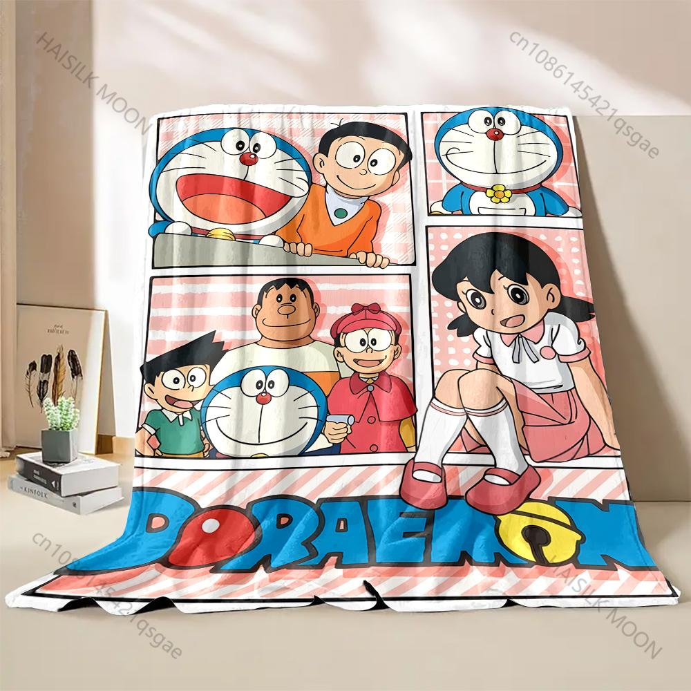 1PC Japanese Anime Doraemon Printed Blanket Flannel Fluffy Soft Blanket for Adult Kids Plush Sofa Bed Car Camping Luxury Gifts