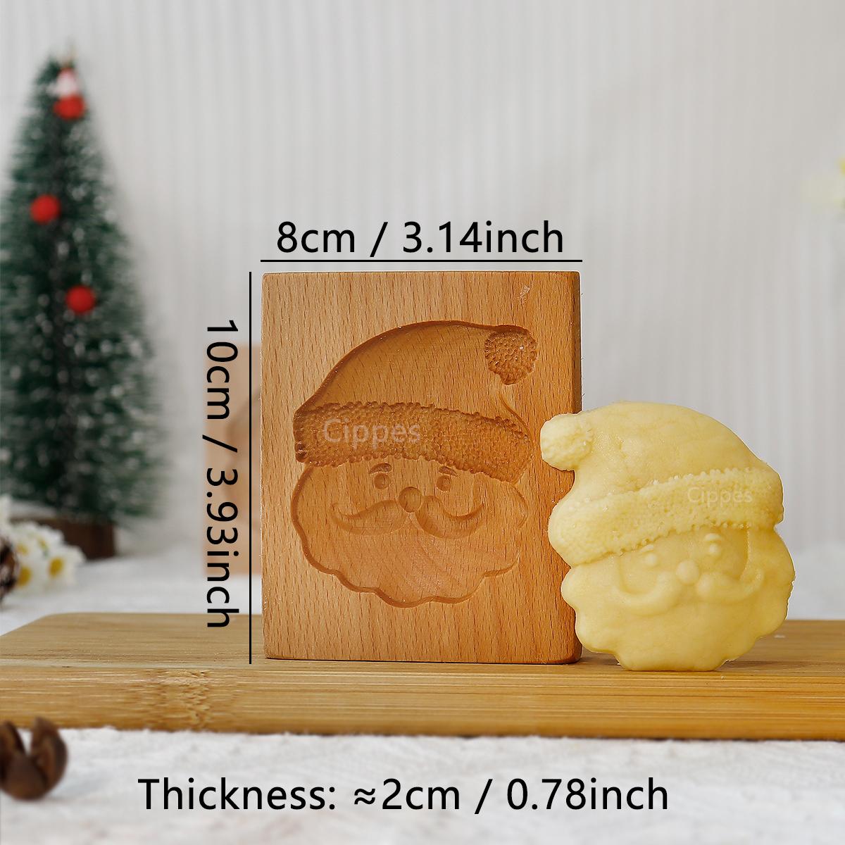 

Деревянные формы для печенья на Рождество, DIY 3D гравированные тисненые формы для вырезания печенья, елка, снежинка, Санта-Клаус, пряничный человечек