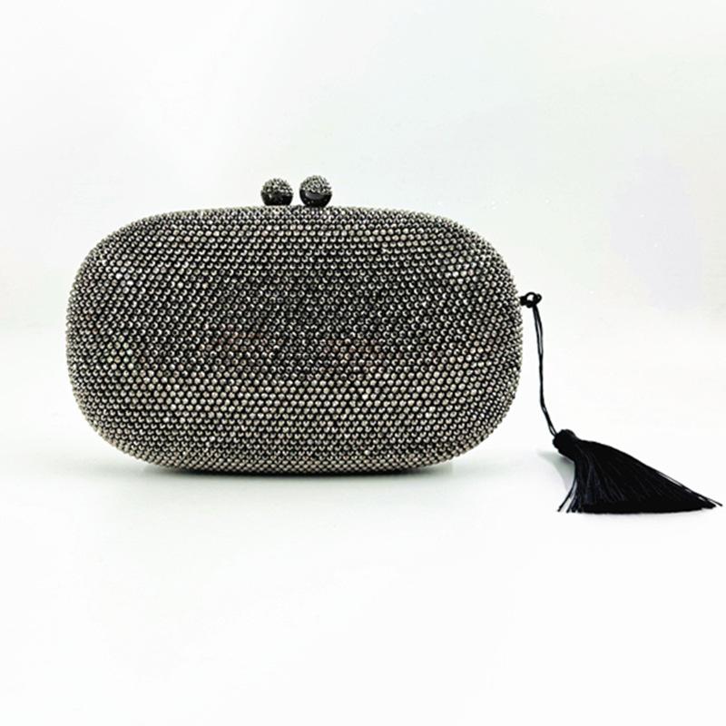 Green Diamond Evening Clutches Dinner Purses And Handbags Black Tassel Party Prom Money Wallets Long Chain Wedding Phone Clutch