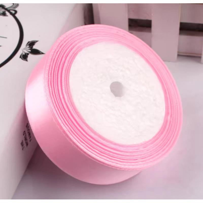 2.5cm Satin Floral Silk Ribbon Headband, Gift & Cake DIY, 25mm Polyester Craft Webbing