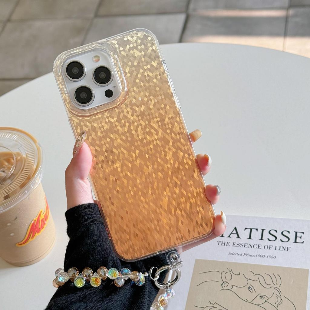The Double-laminated Dynamic 16Promax Diamond Pattern Is Suitable for IPhone 15 Phone Cases and IPhone 14 with Crystal Bracelet