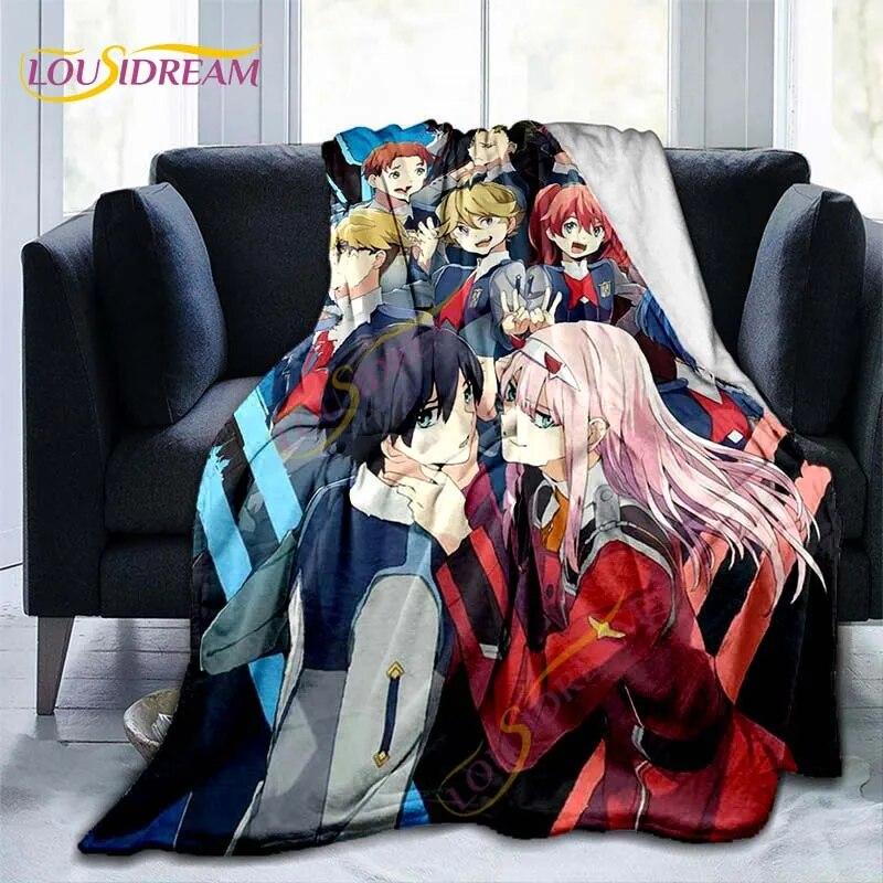 

Одеяла с аниме DARLING In The FRANXX, одеяло Strelizia, фланелевое одеяло ZERO TWO для дивана, дивана, дорожные одеяла для взрослых 125x150cm