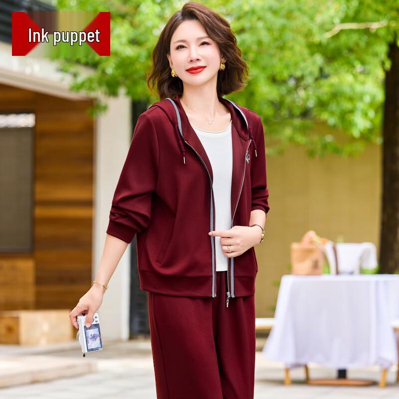 

Женский осенний повседневный спортивный костюм-двойка Mo ou 2025 4XL