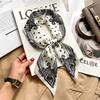 Autumn and winter Maillard cashew square scarf silk scarf women's shirt versatile neck small scarf tied hair decorative scarf