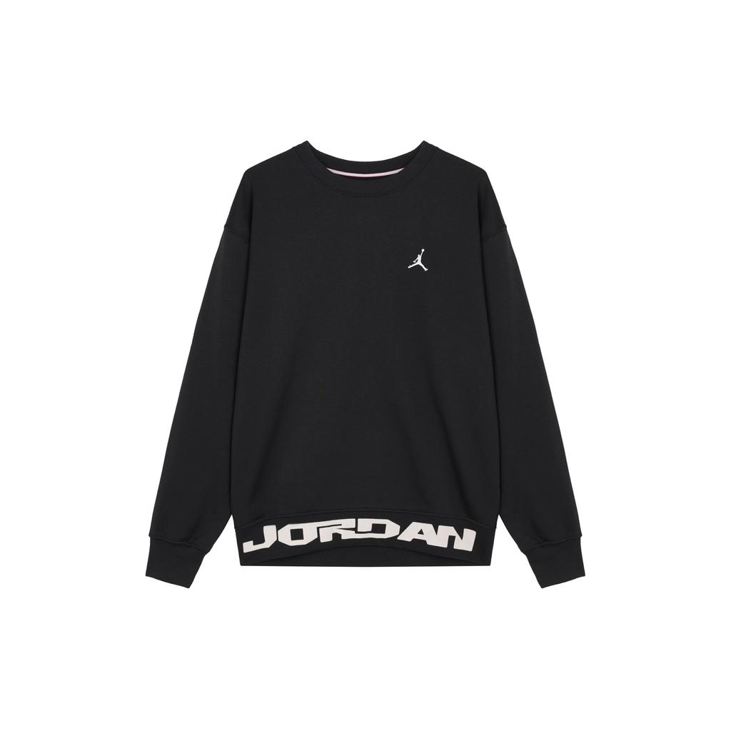Jordan MVP Letter Pattern Fleece Crewneck Sweatshirt Men Sweatshirt Black FV7437-010