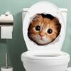 Naklejka na toaletę dla kota 3D Przebijająca ścianę Samoprzylepna Usuwalna do Łazienki Wystrój Domu