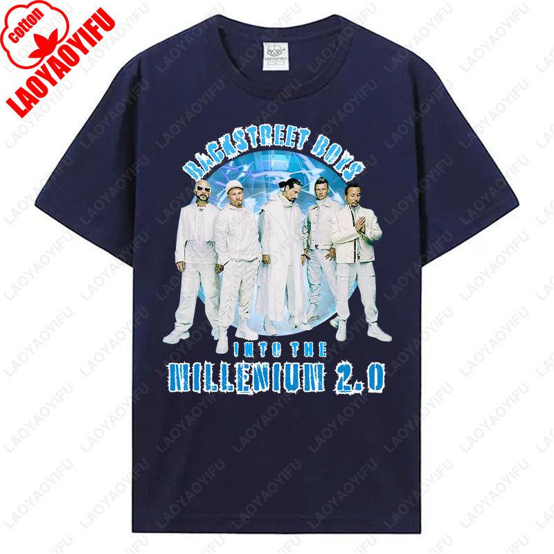 Backstreet Boys Millennium Tour Hudební Vintage Tričko Pánské Dámské Hipster Populární Vrcholy Letní Móda Streetwear Unisex Trička Dárek