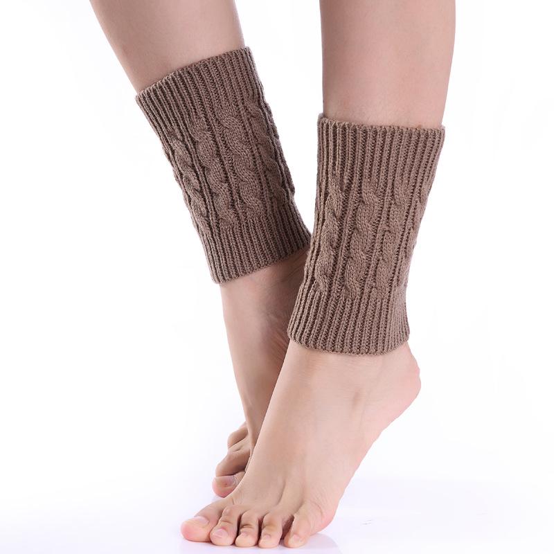 Autumn and Winter Woolen Knitted Warm Leggings Boots New Pattern Short Socks Female