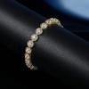 Hip Hop Luxury Brass 18K Gold Plated 5mm Round Cubic Zirconia Shiny Diamond Charm Bracelet Unisex Jewelry