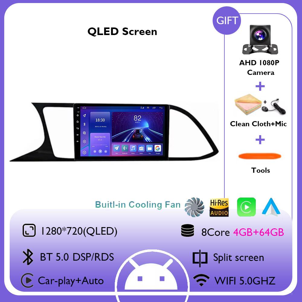 Car Radio For Seat Leon 3 MK3 MK 3 2012 - 2020 screen PS Navigation 4G WIFI DSP BT Carplay Android 14 Video Player 2 Din No DVD