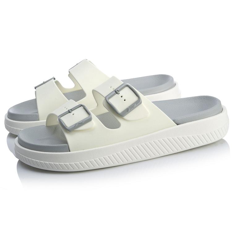Li Ning Clap Comfortable EVA Quiet Slide Slippers Men's Standard White AGAQ001-4