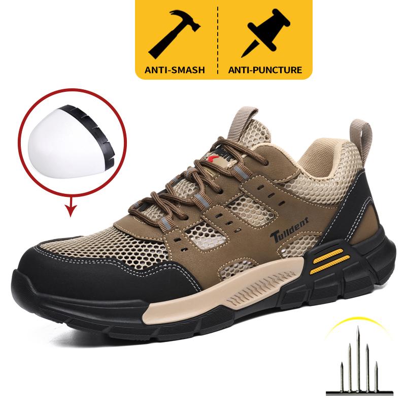 Men's Safety Shoes, Anti Smashing And Anti Stabbing Work Shoes, Lightweight And Breathable Safety Boots, Tactical Boots