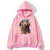 Artistic Dachshund Hoodies Retro Turkish Puppy Gift Abstract Paint Splatter Dog Portrait Unisex Long Sleeve Hoodie Casual Hoody