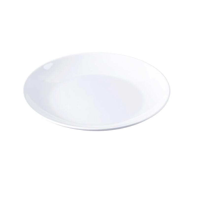 Bílý melaminový komerční kulatý jídelní talíř
