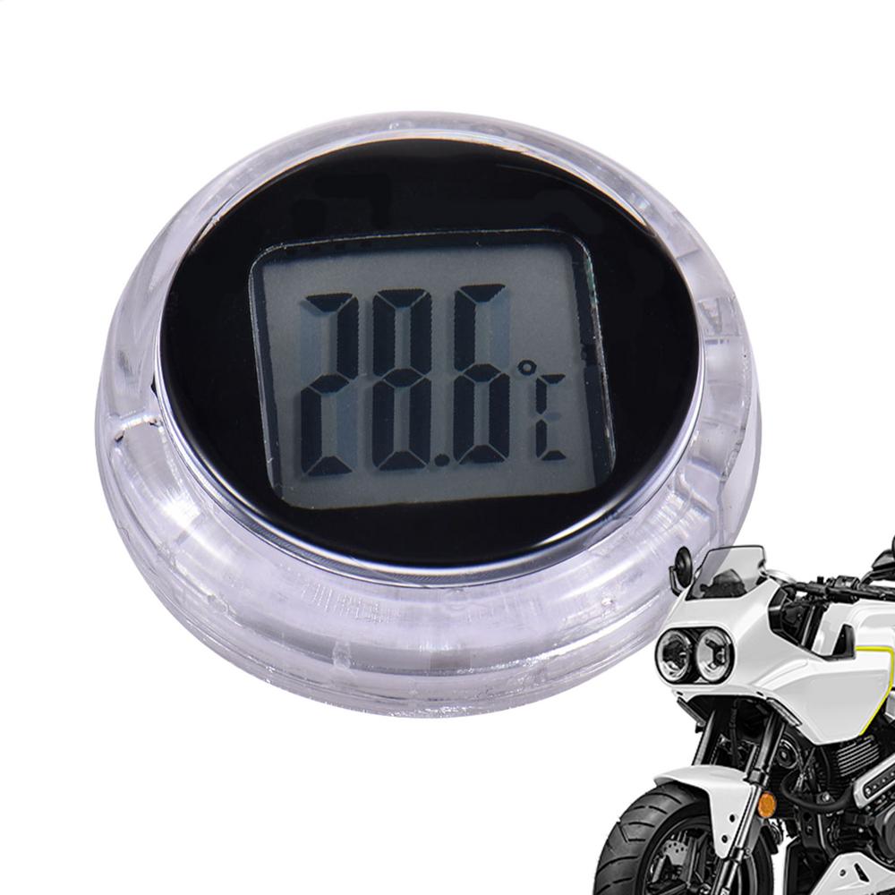 Mini motocyklový teploměr Vodotěsný Samolepicí Držák na motorku Hodinky Digitální měřič teploty Vodotěsný