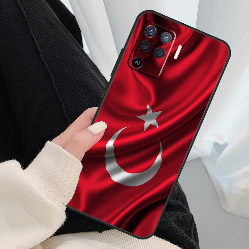 Republic of Turkey Realistic Flag Case For Oppo A96 A76 A16 A60 A98 A58 A78 A18 A38 A80 A40 A77 A57 A17 A74 A54 A94 A15 A5 Pro