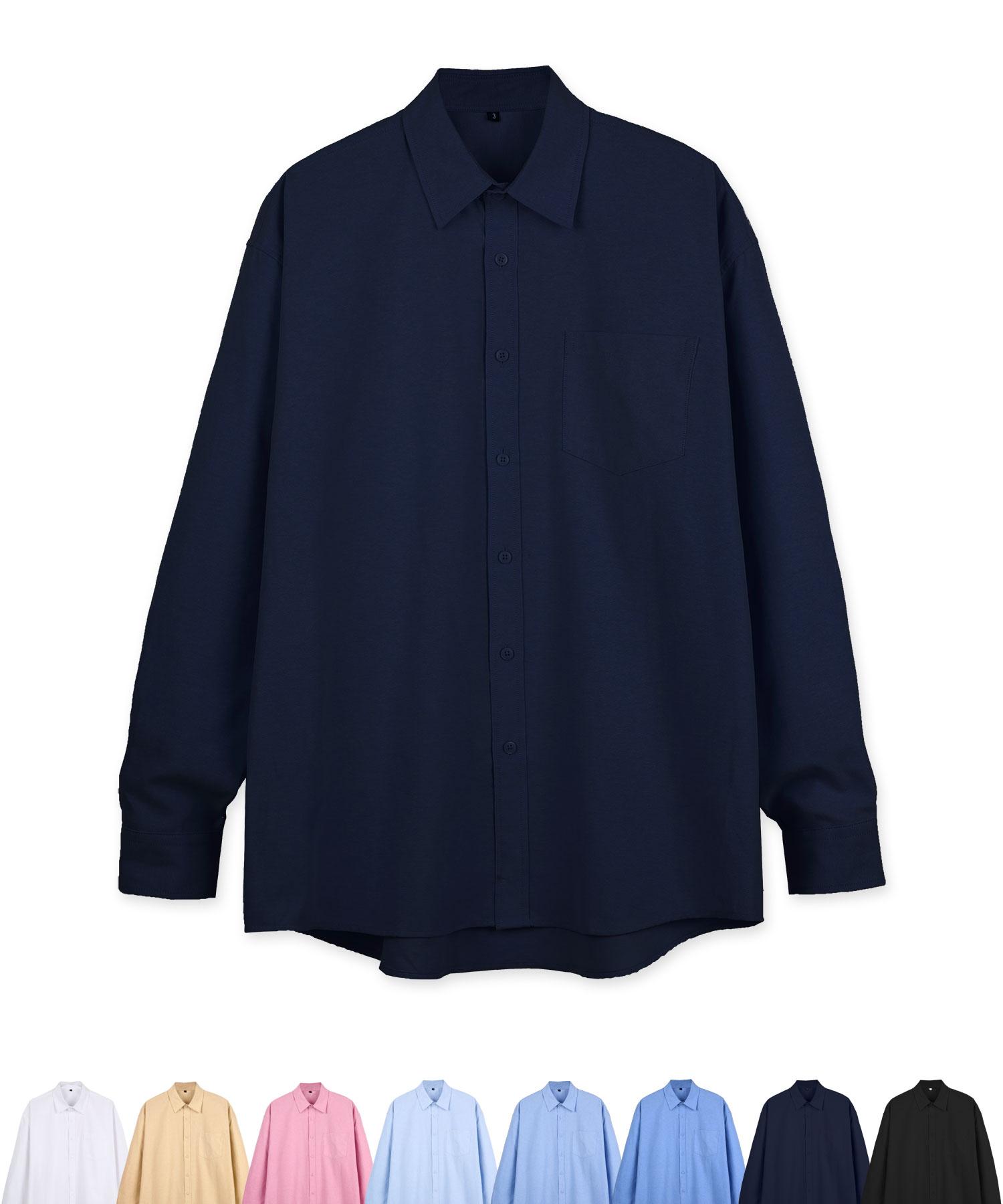 Eum Standard Fit Plain Hellsford Shirt_Navy Navy/2(L)
