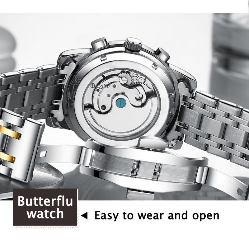 POEDAGAR Business Watch Men Luxury Fashion Stainless Steel Sport Watches Masculino