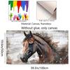 Large Fashion Horse Canvas Mural - Brown Horse Portrait Wall Decor for Living Room or Bedroom