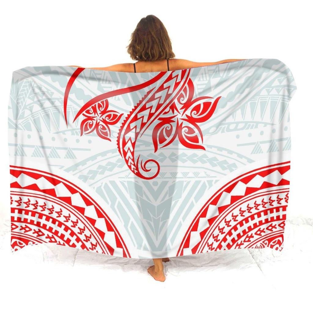 Soft And Comfortable Fabric Summer Beach Holiday Sun Sarong All-In-One Cover Coat Polynesian Print Tailored Women'S Sarong