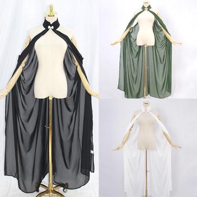 Black Ivory Chiffon Bridal Halter Cape Shawl for Women