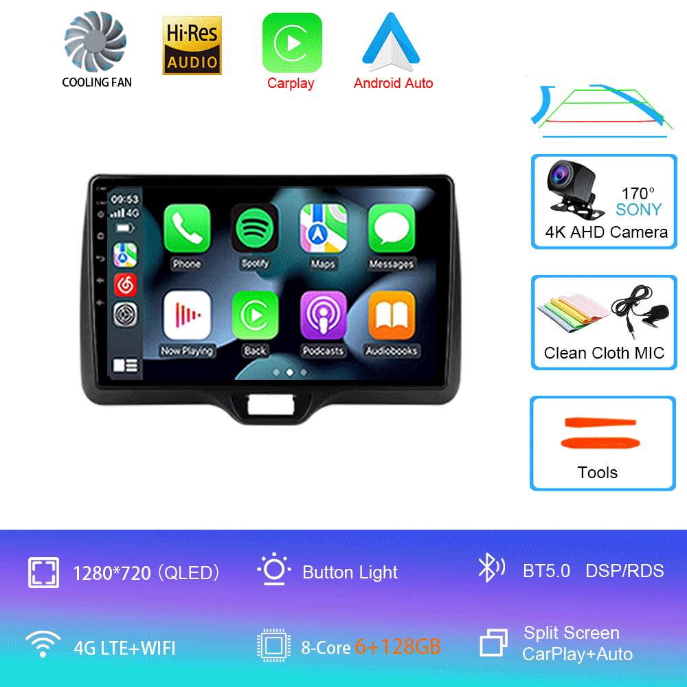 Android 14 Car Radio Carplay Auto For Toyota Yaris Vios 2020 - 2025 Right Hand Drive Multimedia Player GPS Video 2 Din Head Unit