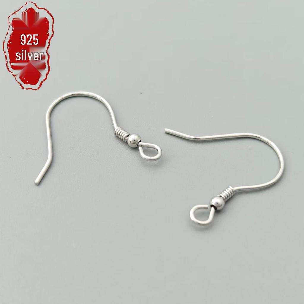 S925 Sterling Silver U-Shaped Ear Hook Ring with Plain Silver Components