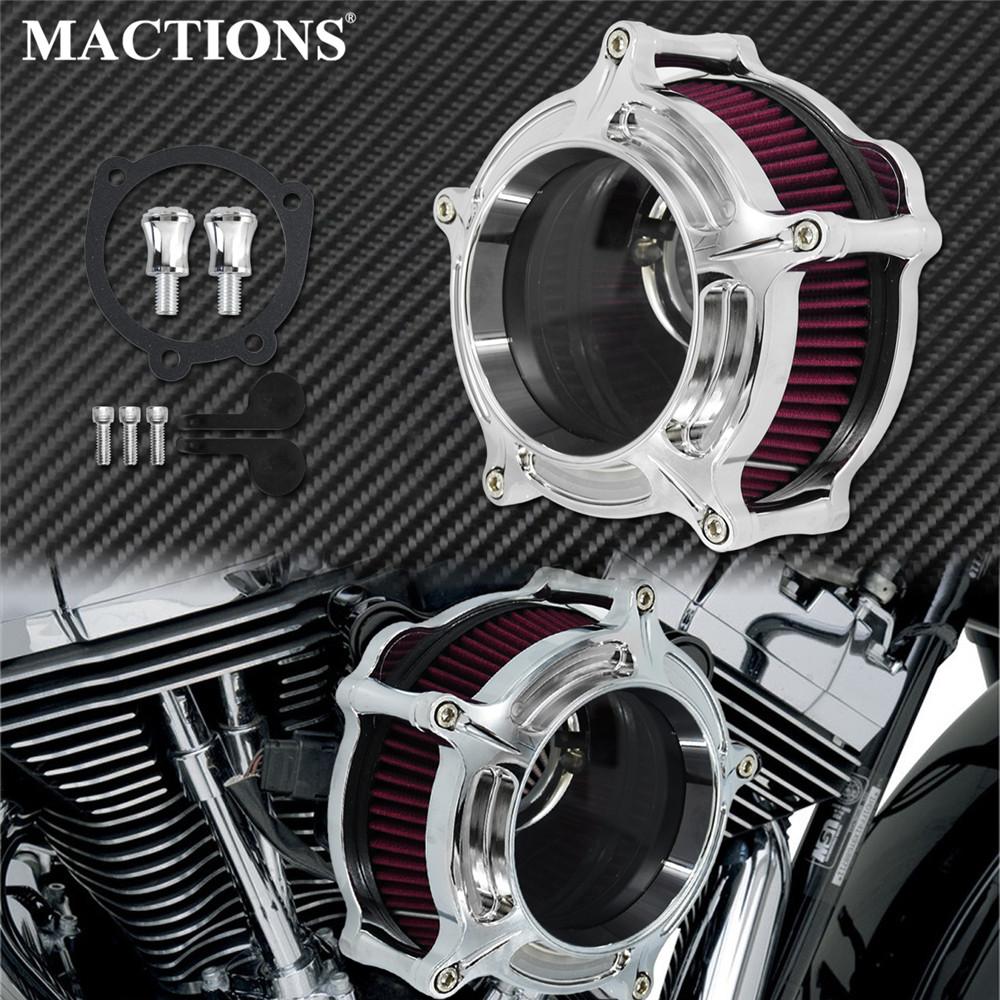 Motorcycle Air Filter Air Cleaner Kit CNC Intake System Chrome For Harley Sportster Dyna Softail Touring 883 1200 Electra Glide