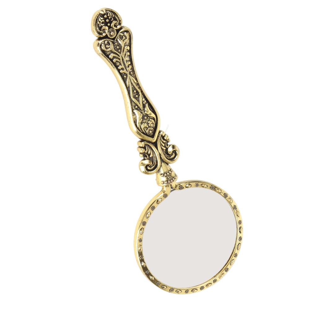 3X Retro Magnifying Glass Elderly Kids Handheld Magnifier for Reading Book Inspection Coins Insect