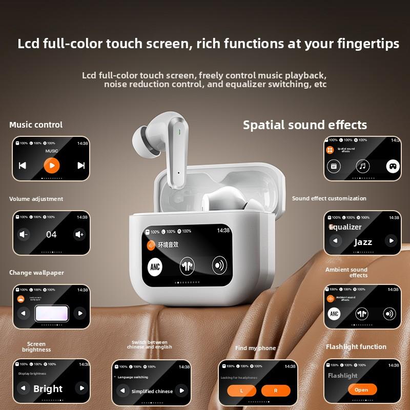 LCD-Bildschirm Rauschunterdrückung Headset Vollfarb-Touchscreen Bluetooth-Headset ANC Smart-Bildschirm Kommerzielles Sport-Headset