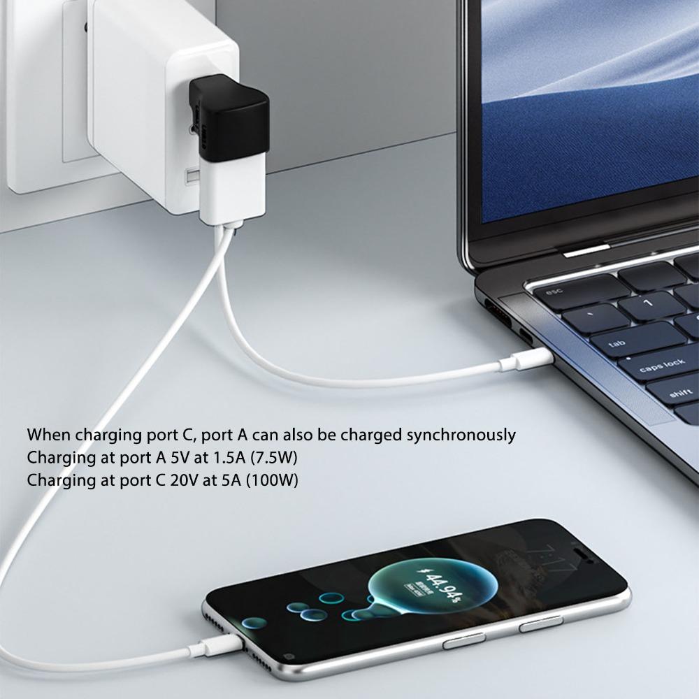 PD 100W Charging Type C Splitter Adapter 8K Video 20Gbps Dual Female Adapter For Steam Deck