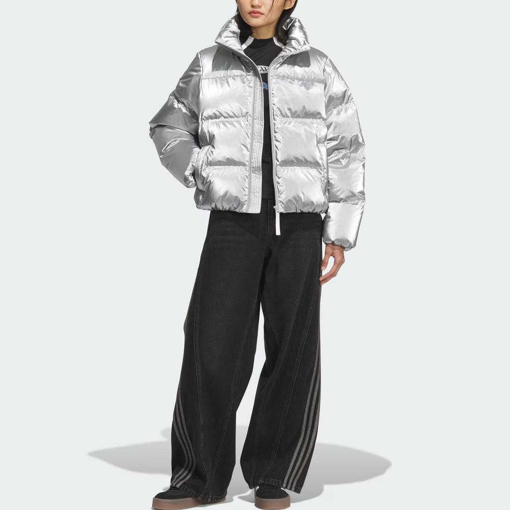 Adidas Originals FW25 Short Down Puff Solid Color Logo Casual Warm Sports Duck Down Short Bread Jacket Women Jacket KC5402