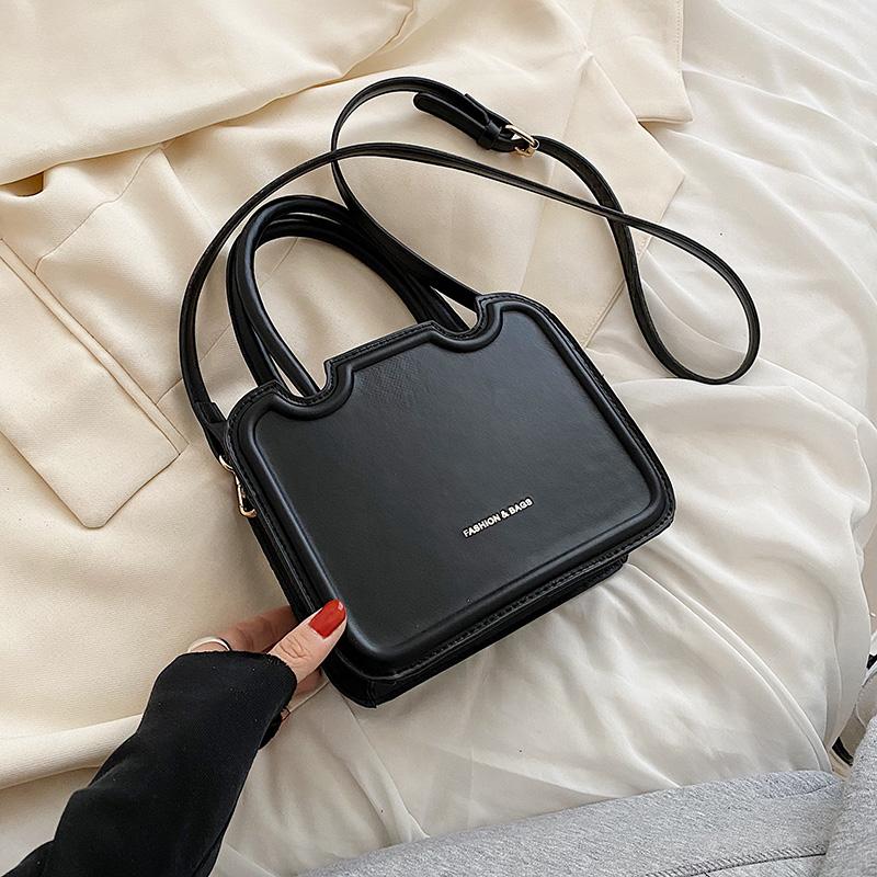 

Модная дикая женская сумка, новая премиальная текстура, однотонная, маленькая квадратная упаковка, корейская версия, повседневная сумка на плечо из искусственной кожи