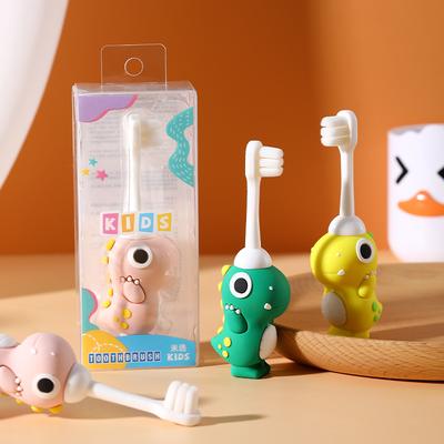 Cute Dinosaur Single-Pack Children's Toothbrush for 2-10 Year Old Babies Fine Soft Bristle Dental Care for Kids