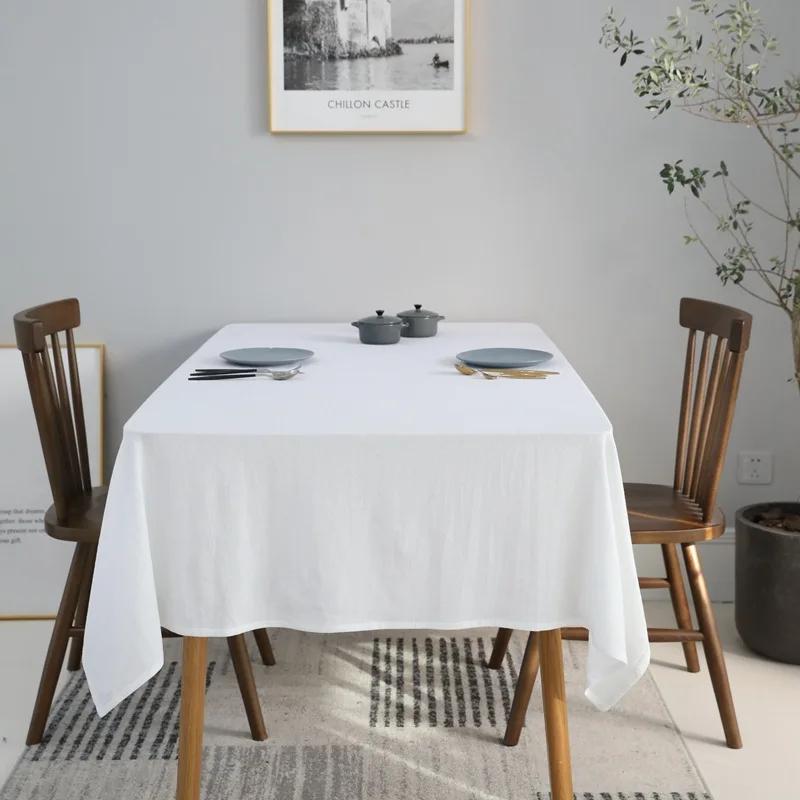 Mantel de algodón 100 % de color liso, manteles de color puro para mesa rectangular, para baby shower, fiestas de cocina, decoración navideña