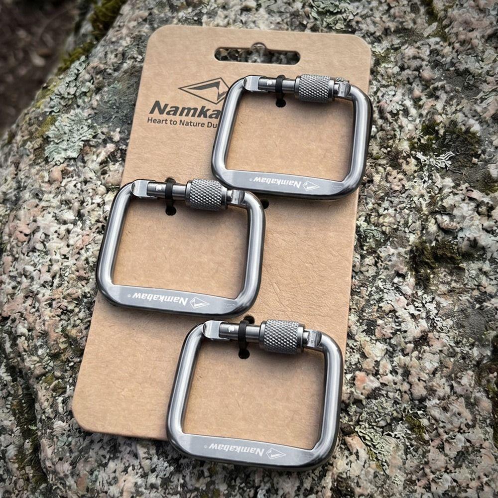 3pcs Durable Square Carabiner Portable Snap Clip Hook New Outdoor Camping Hiking Keychain
