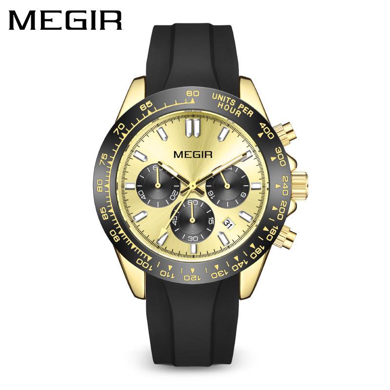 Quartz Watch Multi-Function Timing Waterproof Sports Watch Watc Men'S Watch 8104 Silicone