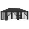 Tonnelle avec Parois Latérales 6 x 3 m Anthracite Polyester et Acier