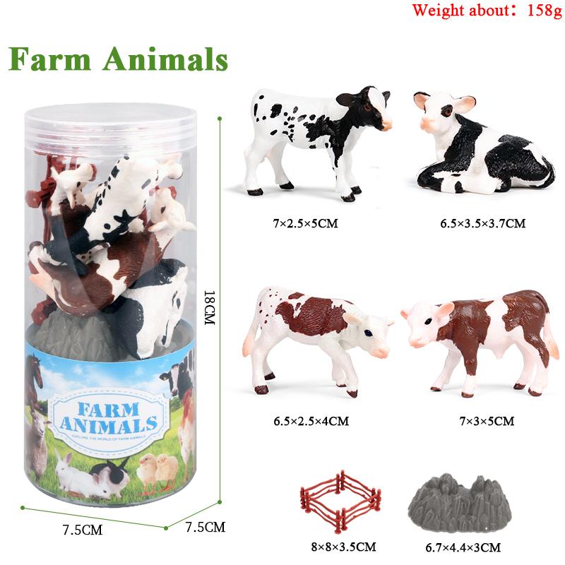 Oenux Miniature Animals Set Wild Sealife Farm Dinosaur Brinquedo Figurine Model Action Figures Zoo Cute Education Kids Toy Gift