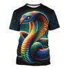 Terror Snake 3D Printed T-shirt Men's Animal Snake Pattern Round Neck Clothing Summer Fashion Street Casual Short Sleeve Tops