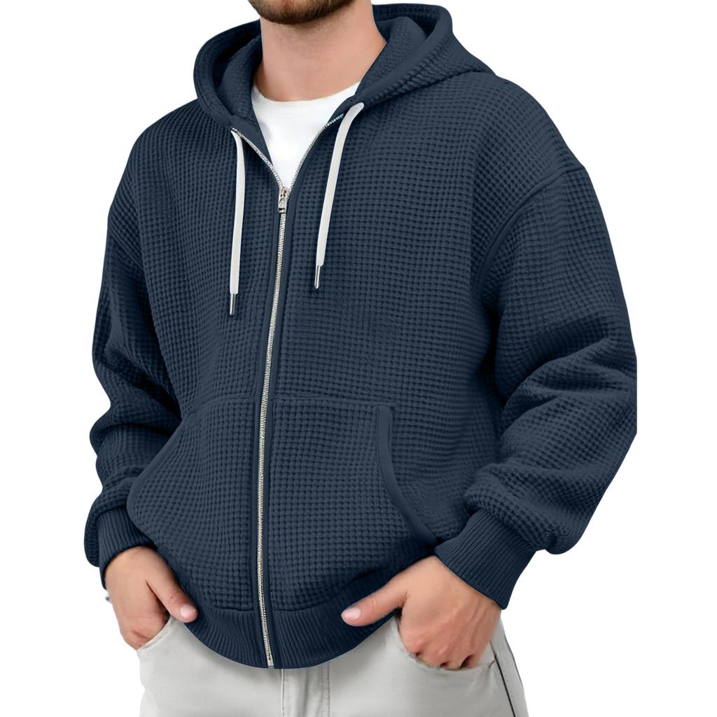 Men's Leisure Waverg Zipper Hooded Hood Hoodie Coat
