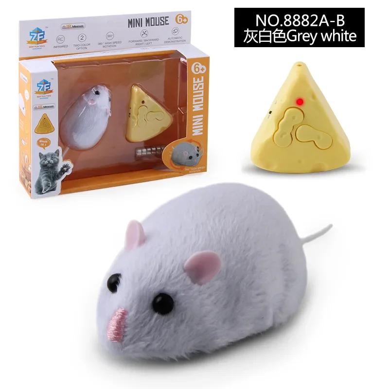 

360° Rotating Interactive Electronic Cat Teasing Toy, Plush Emulation Rat Mice Remote Control Mouse Toys for Cats and Dogs Pet Without Box