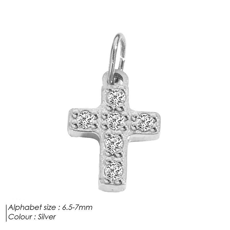 Europäischer & Amerikanischer Vollpavé Diamant Edelstahl Buchstabenanhänger mit DIY Zirkon Halskette & Armband Optionen