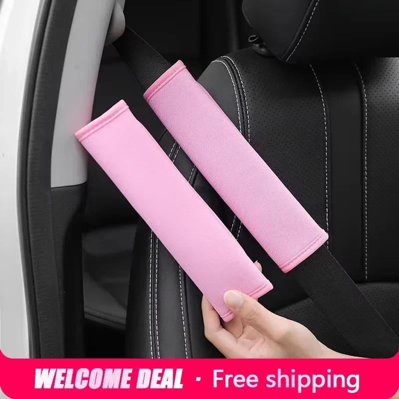 Soft Short Plush Car Seat Belt Pad - Universal Cushion with Cover, Shoulder Seat Belt Cushion & Interior Accessory