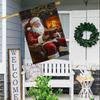 1pc, Festive Christmas Santa Reading Book Garden Flag, Double-Sided Polyester Yard Decor, Outdoor Lawn Decoration, No Power Needed